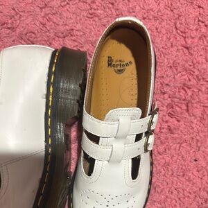 Dr. Martens White Platform Mary Janes